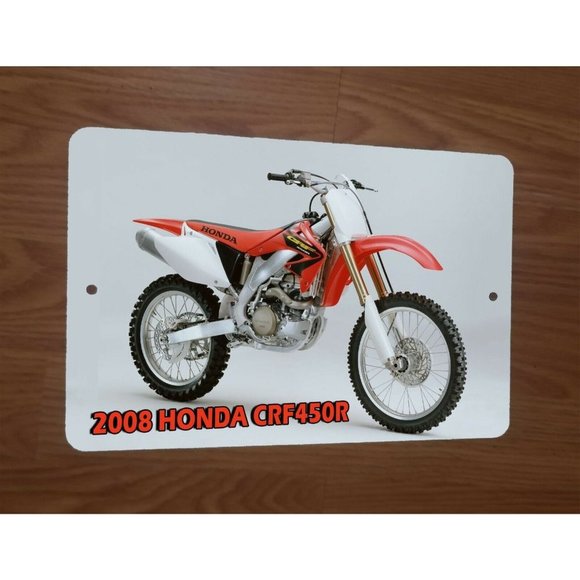 2008 Honda CRF450R Motocross Motorcycle Dirt Bike‎ Photo 8x12 Metal Wall Sign - Picture 1 of 1
